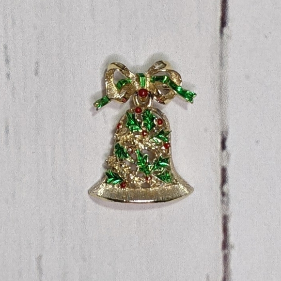 GERRYS  VINTAGE Holiday Bell Lapel Pin Brooch - Picture 7 of 8